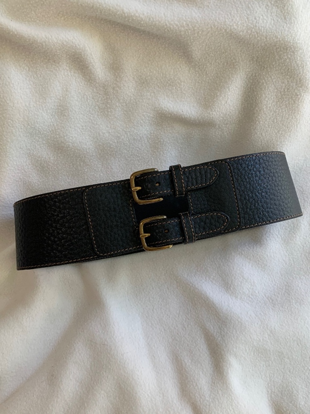 Ann Taylor Loft Wide Double Buckle Belt - Picture 2 of 11
